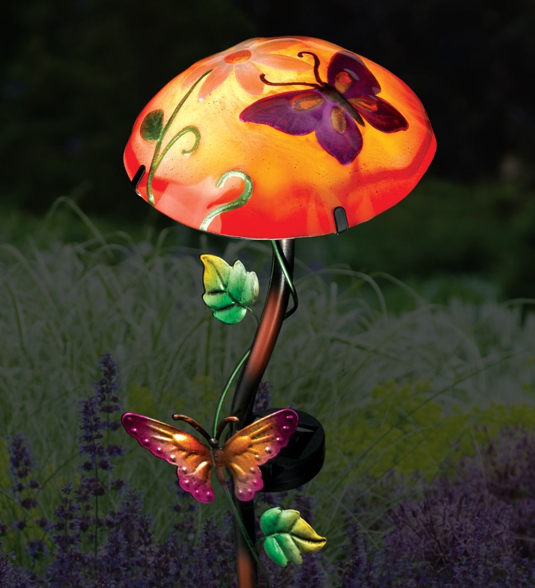 Solar Mushroom Stake - Butterfly