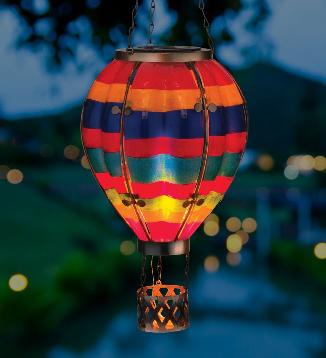 Hot Air Balloon Solar Lantern LG - Multi Stripe