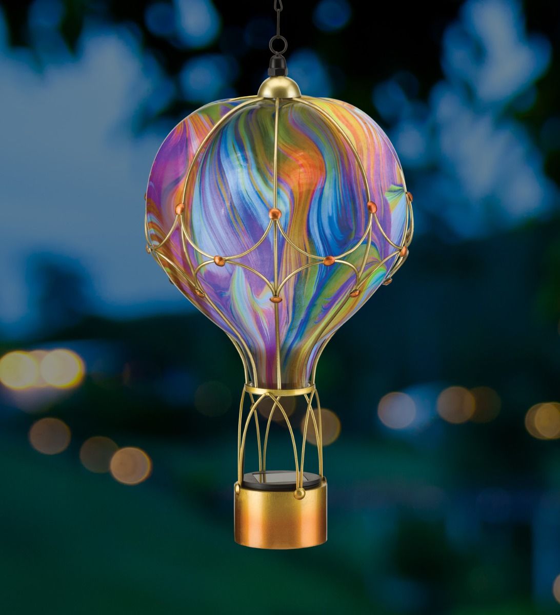 Swirl Balloon Solar Lantern LG - Orange