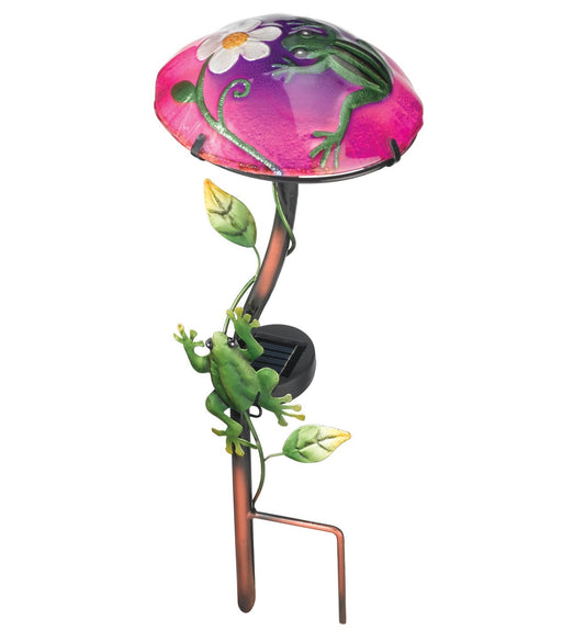 Solar Mushroom Stake - Frog